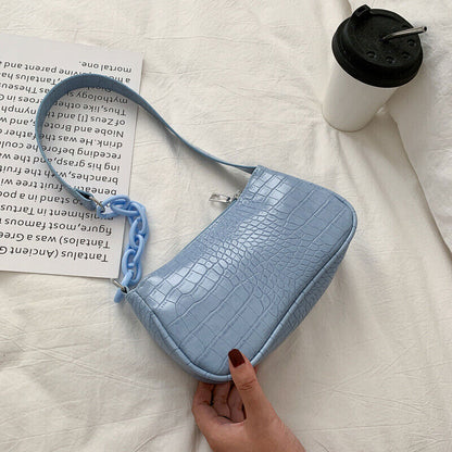 Women's Shoulder Bag PU Leather Milk Tea Bag Sling Handbag Zipper Square Bag