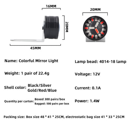 4-piece set of car and motorcycle color lights 12V18LED service brake flash