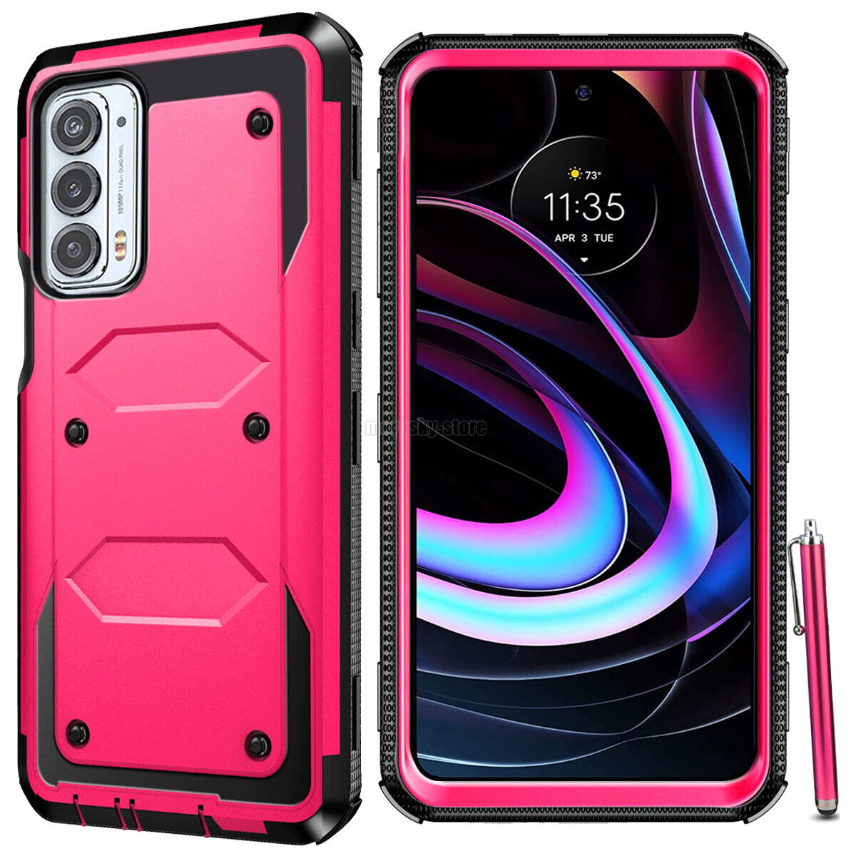 For Motorola Edge 5G UW / Edge (2021) Case Dual Layer Rugged Hybrid Phone Cover
