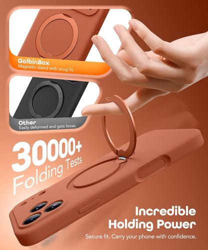 for Iphone 17 Pro Max Case with 360° Spin Magnetic Stand, [Compatible with Magsa