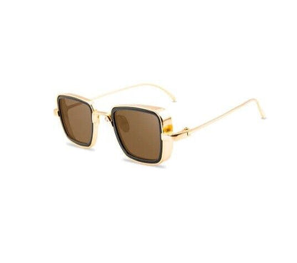 Vintage Steampunk Sunglasses Men Retro Metal Square Eyewear Trendy Fashion Shade