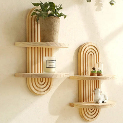 Boho Wall Mounted Shelf for Plants & Decor