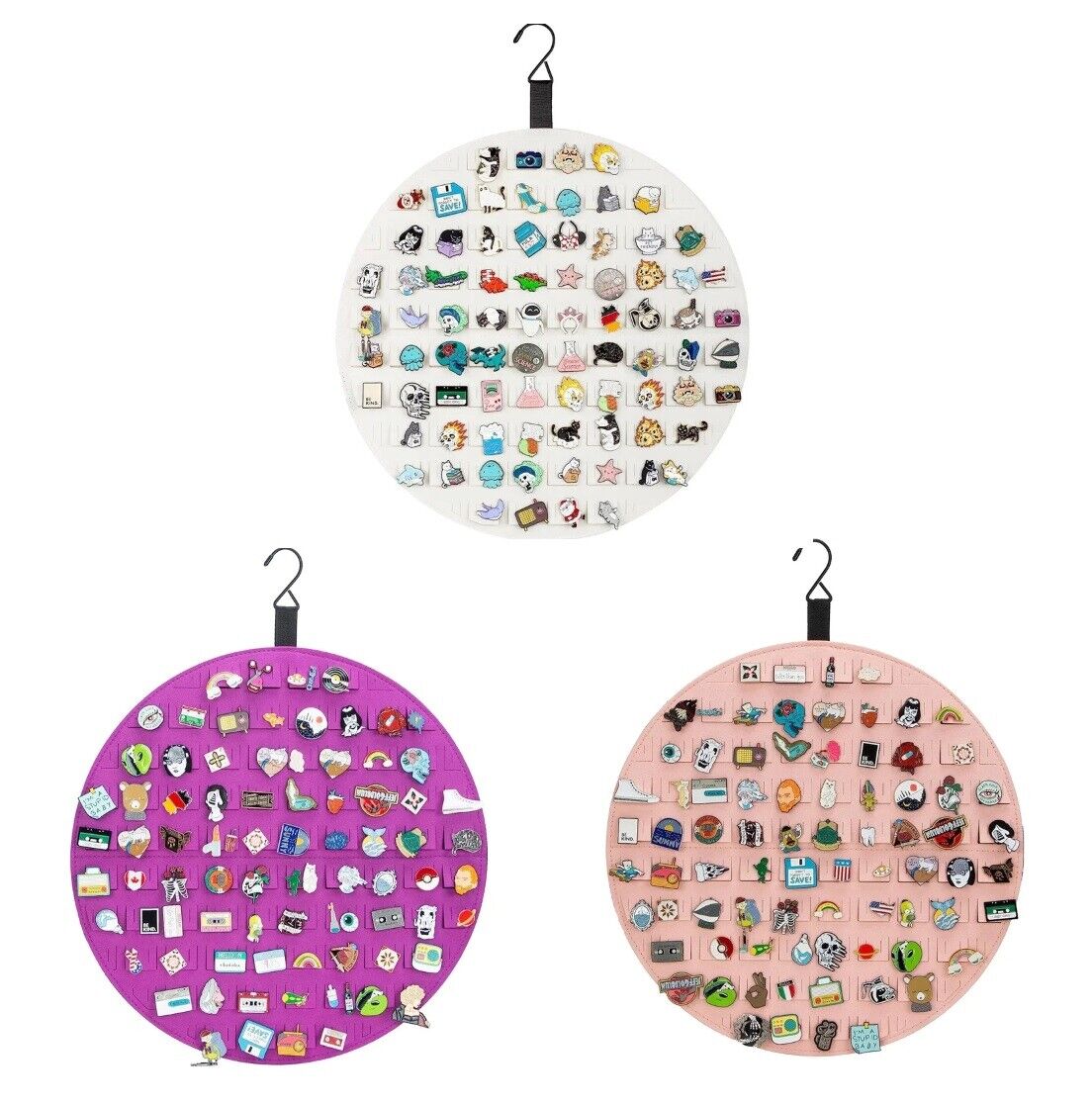 Jewelry Storage Bag 40cm Round Felt Brooch Badge Earring Display Board Organizer