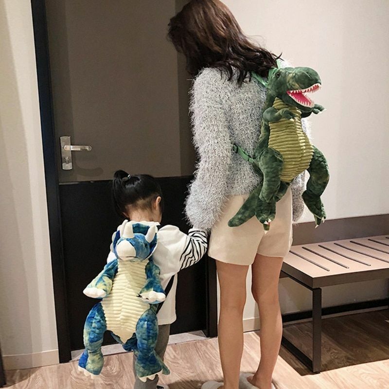 Backpack Parent-child Creative 3D Dinosaur Cartoon Plush Bag Children Kids Gifts