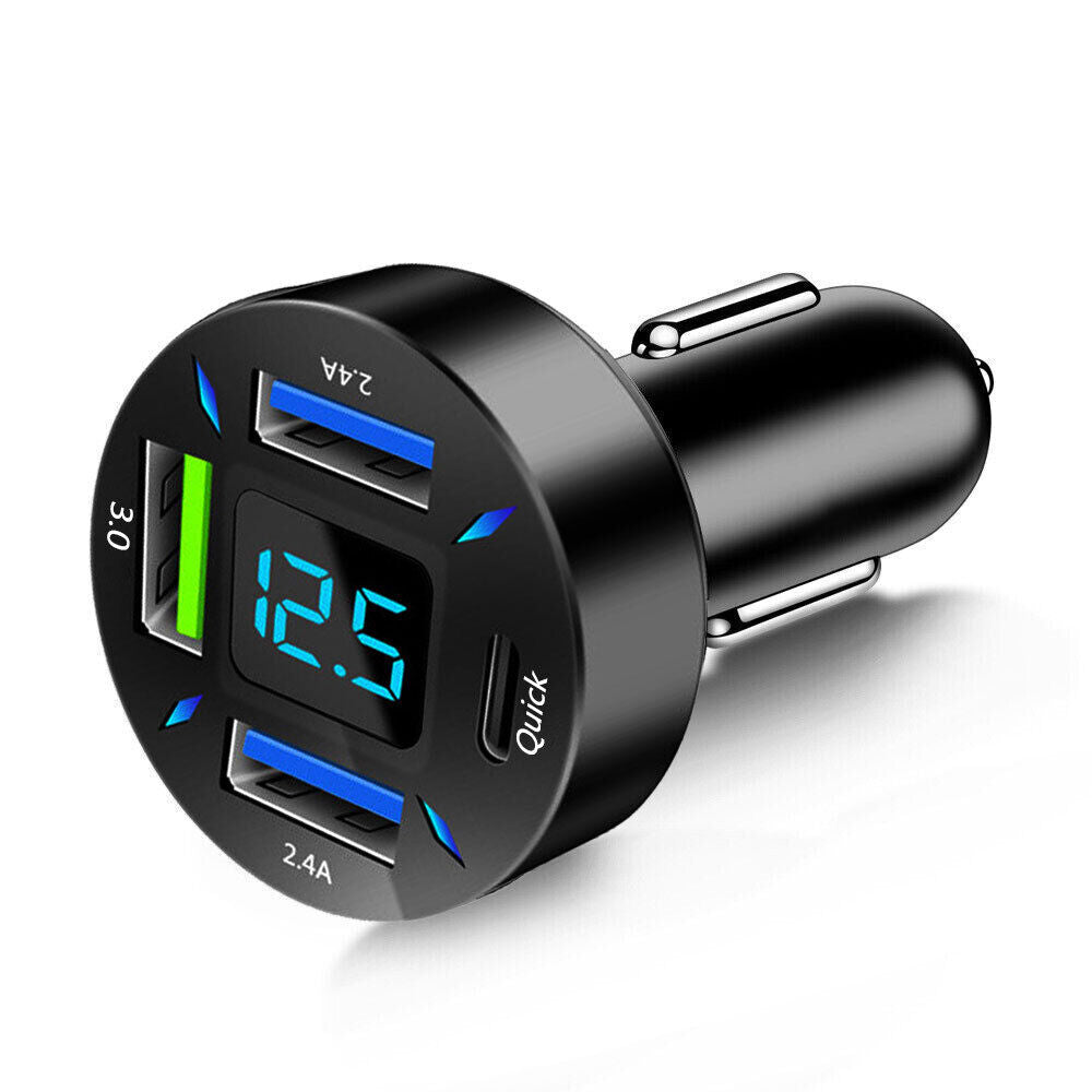4 Port USB Type-C Fast Car Charger Adapter For Apple iPad 1/2/3/4 mini Air 5th