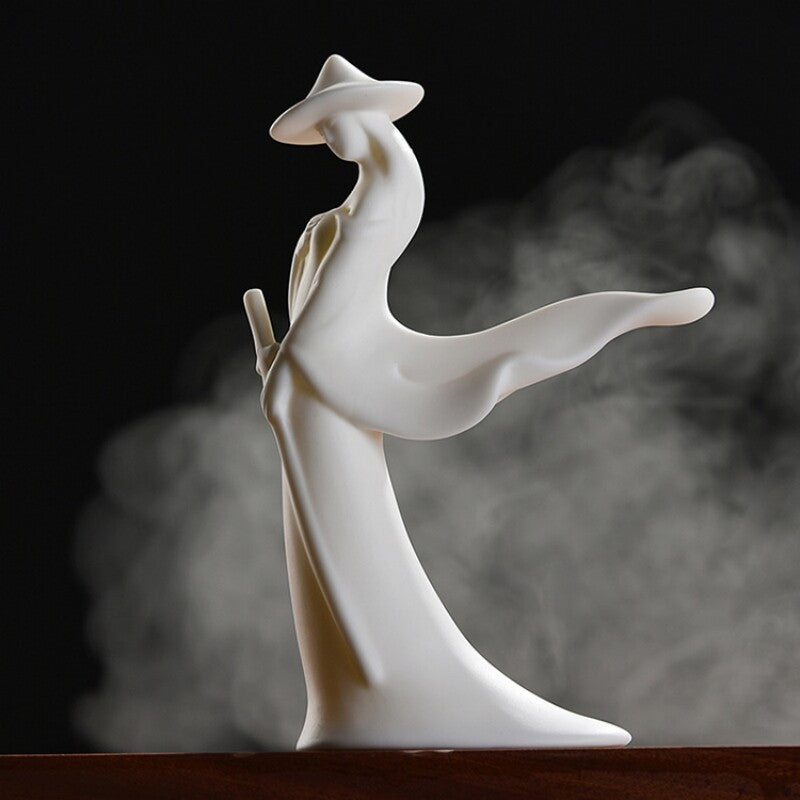 Chinese Style Swordsman Statue Porcelain Tea Pet Table Decoration Tea Play New
