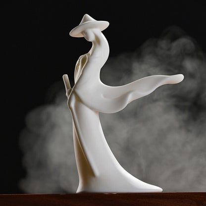 Chinese Style Swordsman Statue Porcelain Tea Pet Table Decoration Tea Play New