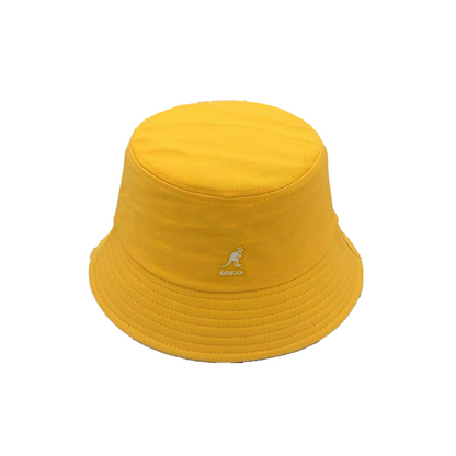 New Casual Kangol Washed Bucket Hat Men Women Cotton Flat Top Hats Headwear