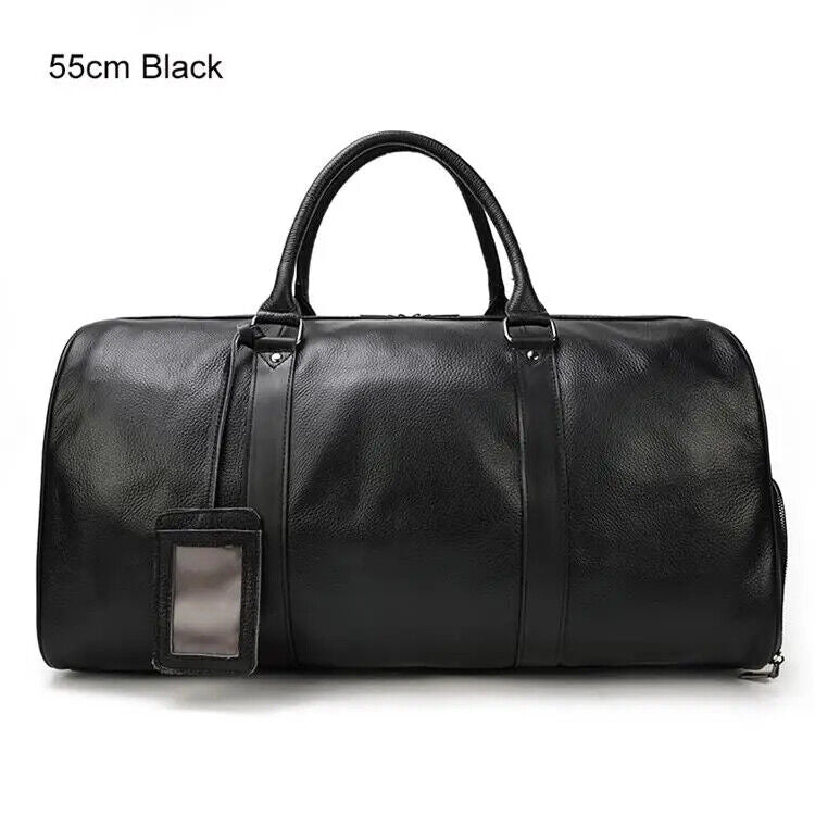 Men Women Travel Bag Cow Leather Carry On Luggage Bag Travel Shoulder Bag