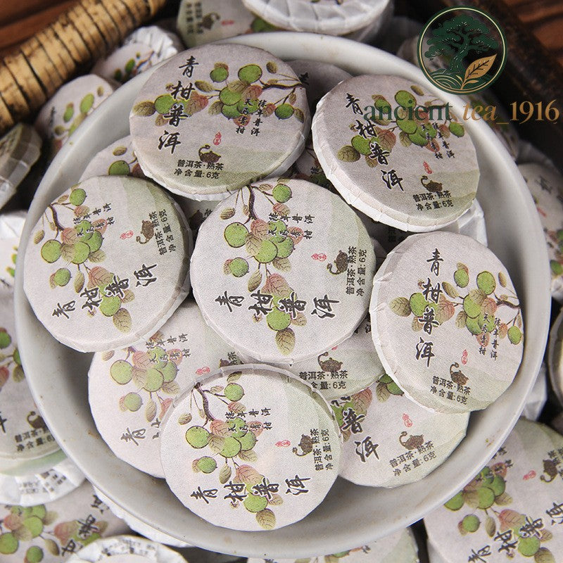 500g 2025 Yunnan Pu-erh Tea Chenpi Pu-erh Ripe Tea Small Round Tea Cake