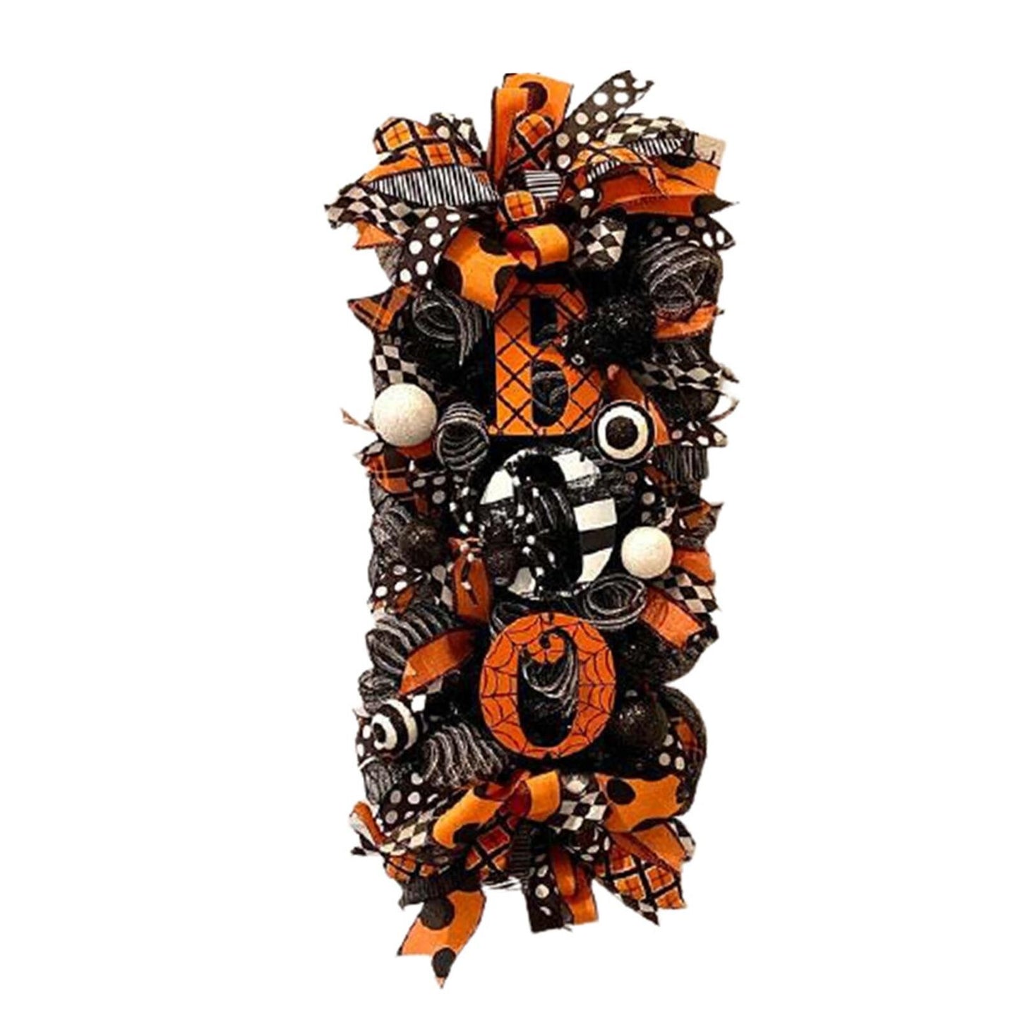 2023 Halloween Decoration Wreath Pumpkin Boo Front Door Halloween Party Hanging