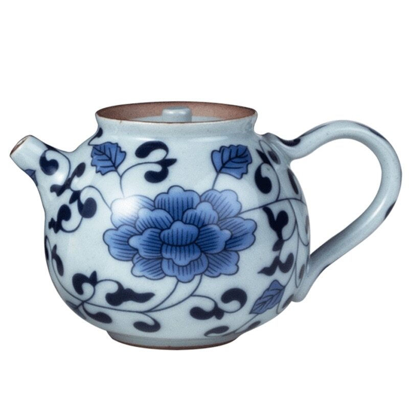 Blue and White Porcelain Teapot Handmade Ceramic Teapot Kung Fu Tea Set