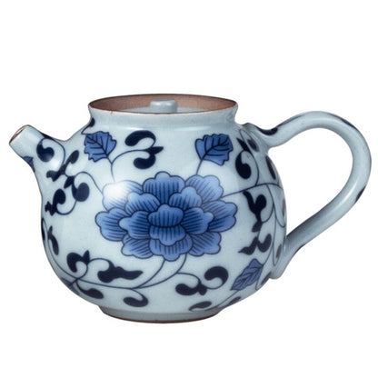 Blue and White Porcelain Teapot Handmade Ceramic Teapot Kung Fu Tea Set