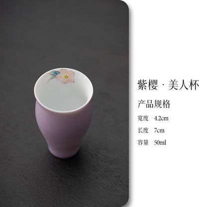 50ml Chinese Ceramic Handpainted Tea Tasting Cup Master Cup Kung Fu Teaware