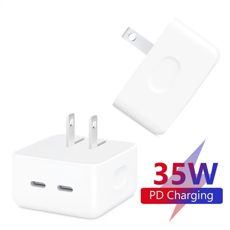 35W Portable Fast Charger Adapter Dual PD USB-C For iPhone 16 15 14 13 Pro Max