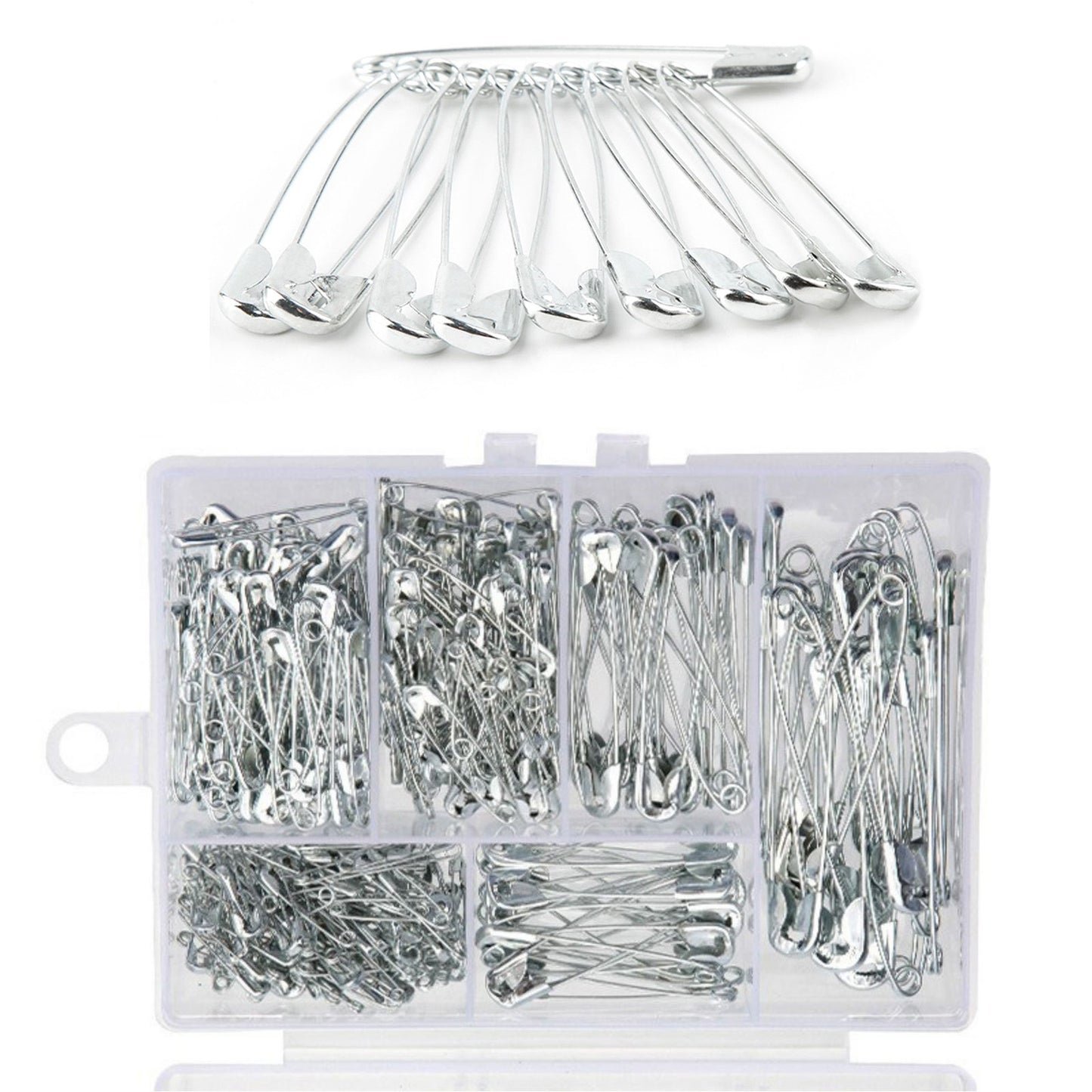 Lots Steel Safety Pins Assorted 6 Size Heavy Duty Nickel Plated Clothes Pins