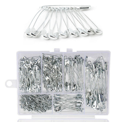 Lots Steel Safety Pins Assorted 6 Size Heavy Duty Nickel Plated Clothes Pins