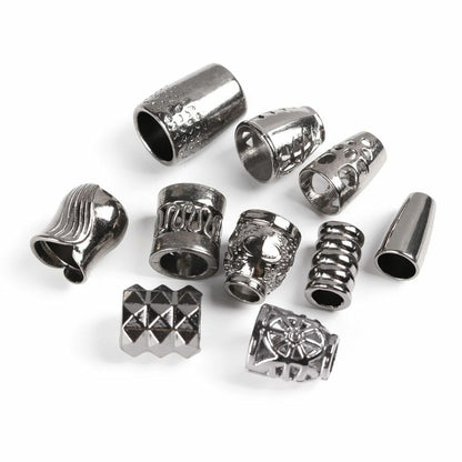 10pcs Metal Charms Buckles Paracord Beads Bracelet Survival Tool Knife Wristband