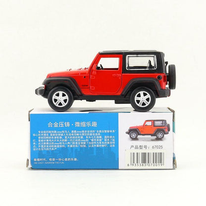 1:43 Diecast Jeep Wrangler Metal Car Model Diecast Toy Pull Back Door Open