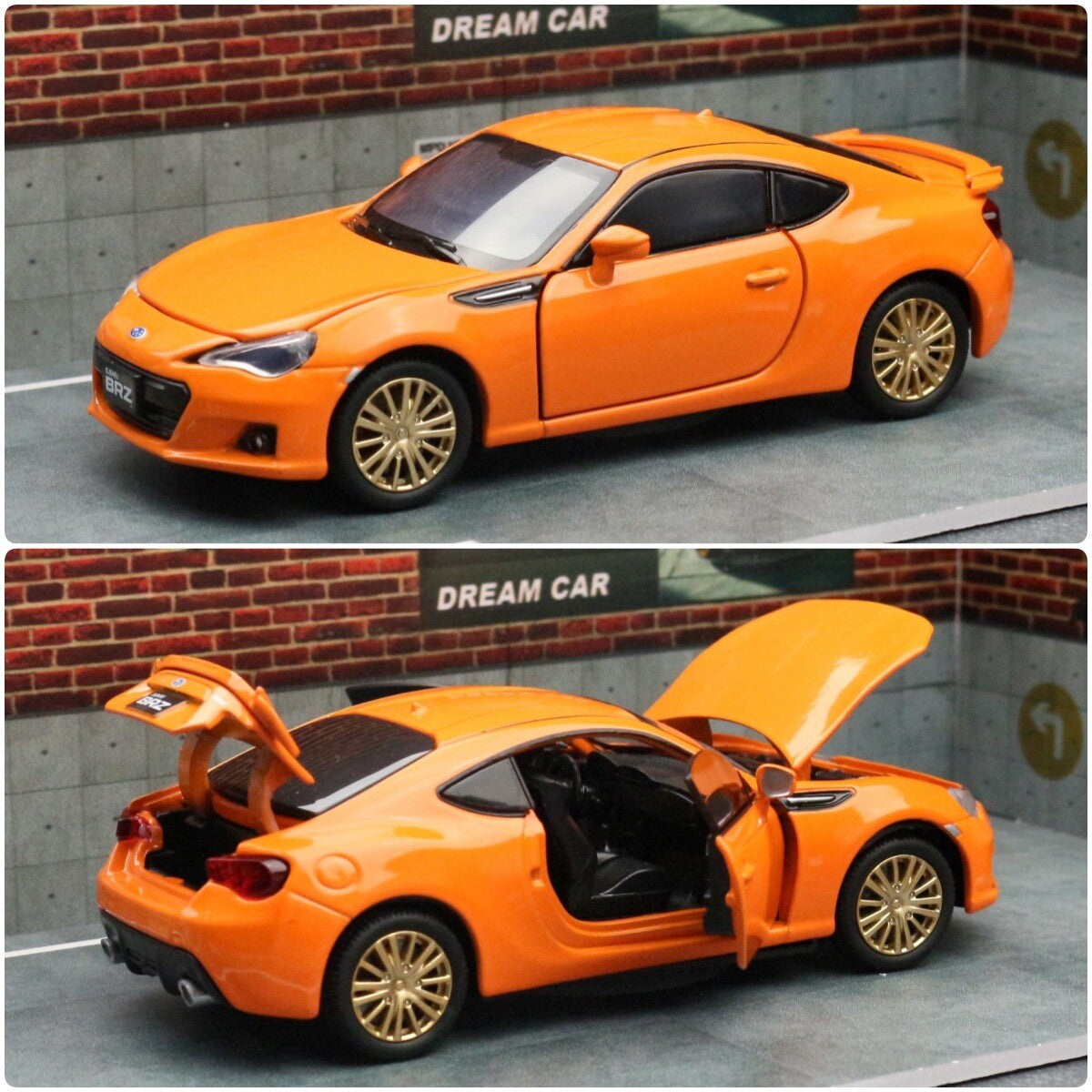 1:32 Diecast Subaru BRZ Metal Car Model Toy Door Open Light Gift For Kids