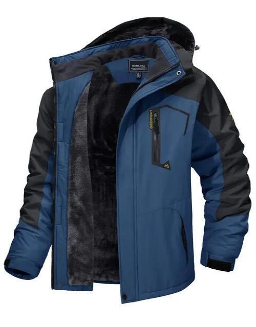 Men's Waterproof Winter Jacket Warm Winter Coat Outdoor Ski Snow Hooded Jacket
