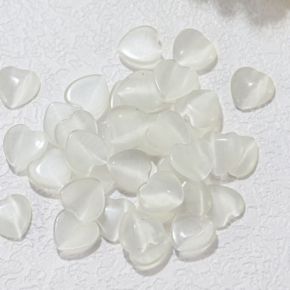 Nail Art Decals 20-100Pcs 3D Heart Charms Clear Acrylic DIY Manicure Accessories