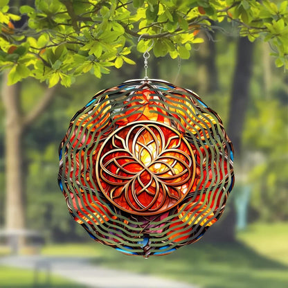 CIFbuy 10 Inch Celtic Wind Spinner 3D Metal Garden Decor Rotating Geometric Art