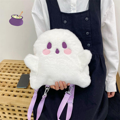 Cartoon Little Ghost Backpack Plush Shoulder Bag Children Girls Birthday Gifts