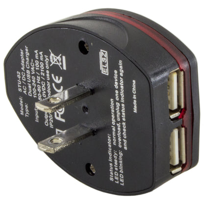 Travel Adapter USA, UK, EU, AUS/CNY Charger Power Plug Converter + 2 USB Ports