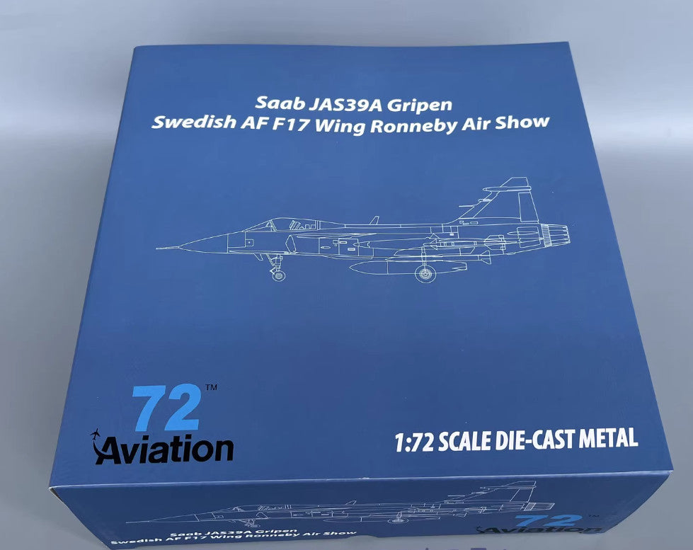 1:72 Aviation Saab JAS39A Gripen Swedish Air Force AF F17 Fighter Diecast Model