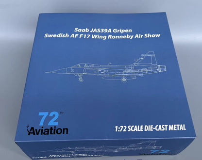 1:72 Aviation Saab JAS39A Gripen Swedish Air Force AF F17 Fighter Diecast Model