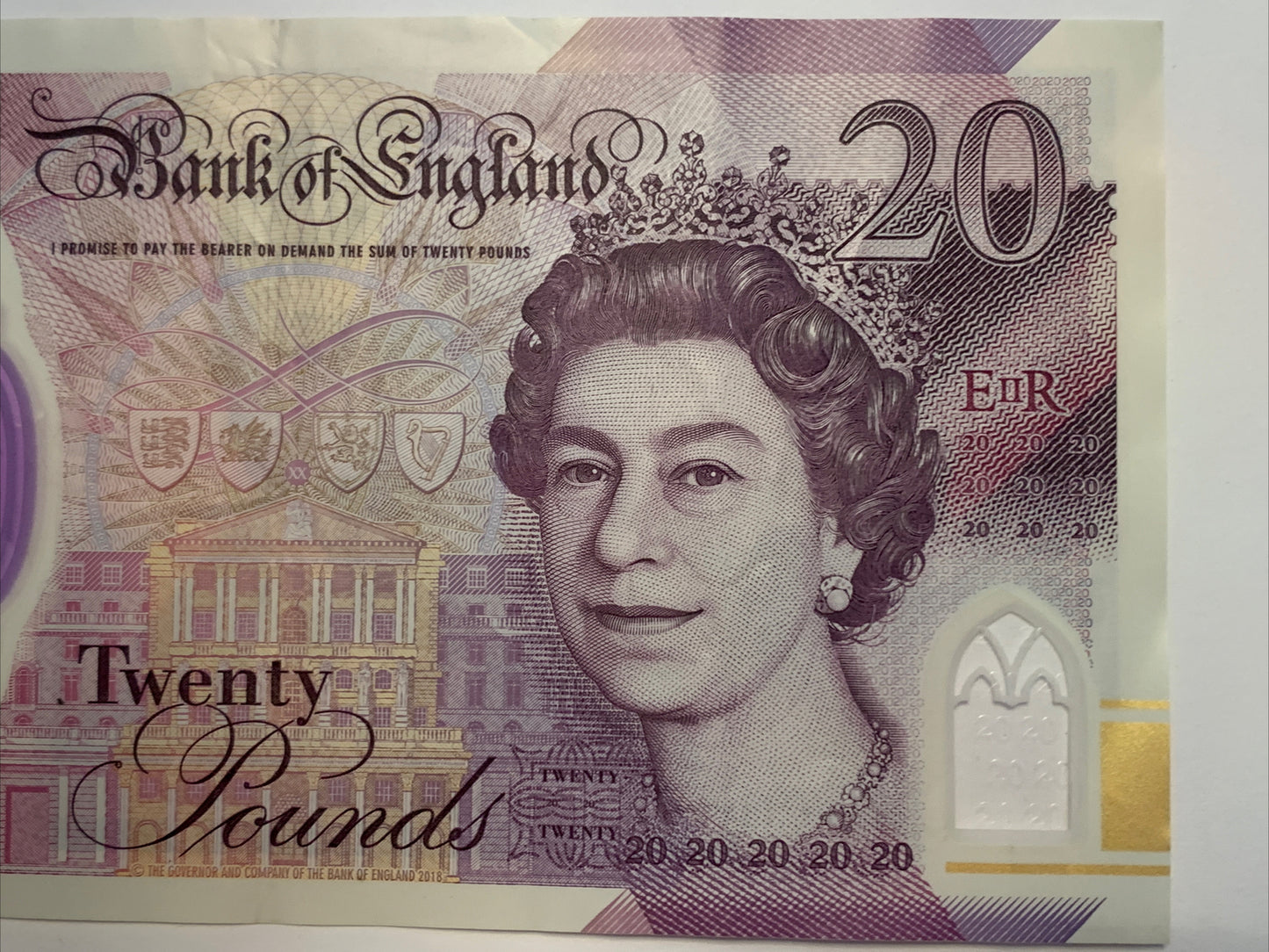 Great Britain Bank of England 20 Pound REAL Note United Kingdom Queen Elizabeth