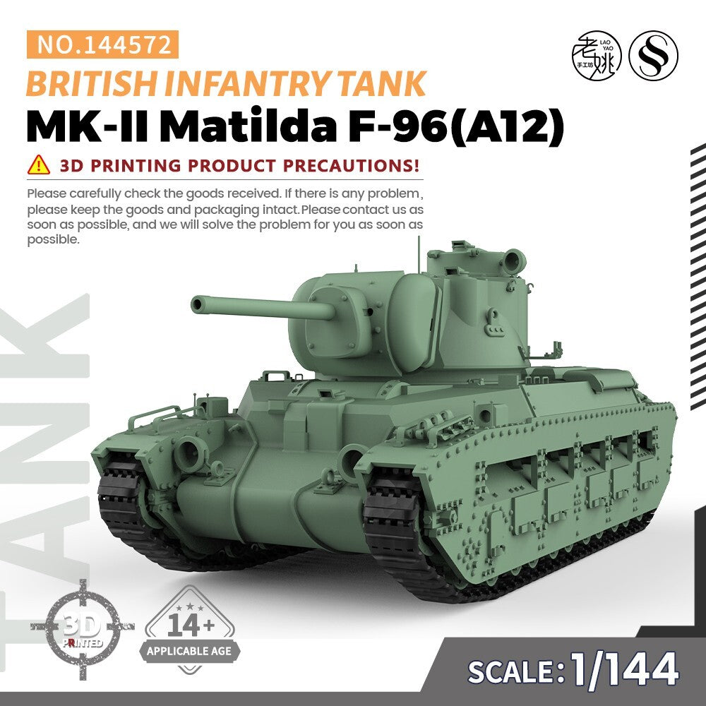SSMODEL 1/144 Military Model Kit British Infantry Tank MK-II Matilda F-96(A12)
