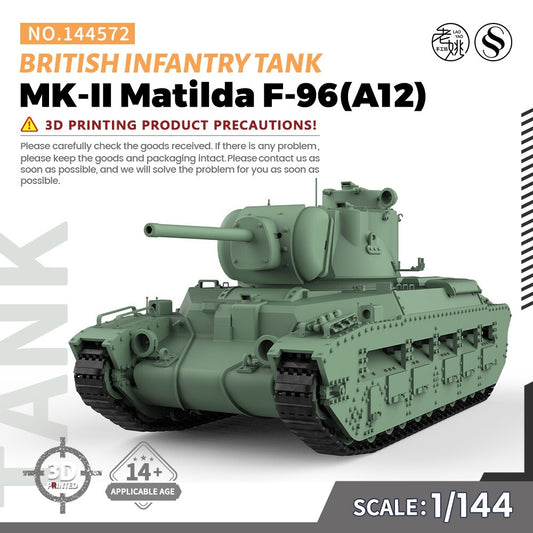 SSMODEL 1/144 Military Model Kit British Infantry Tank MK-II Matilda F-96(A12)