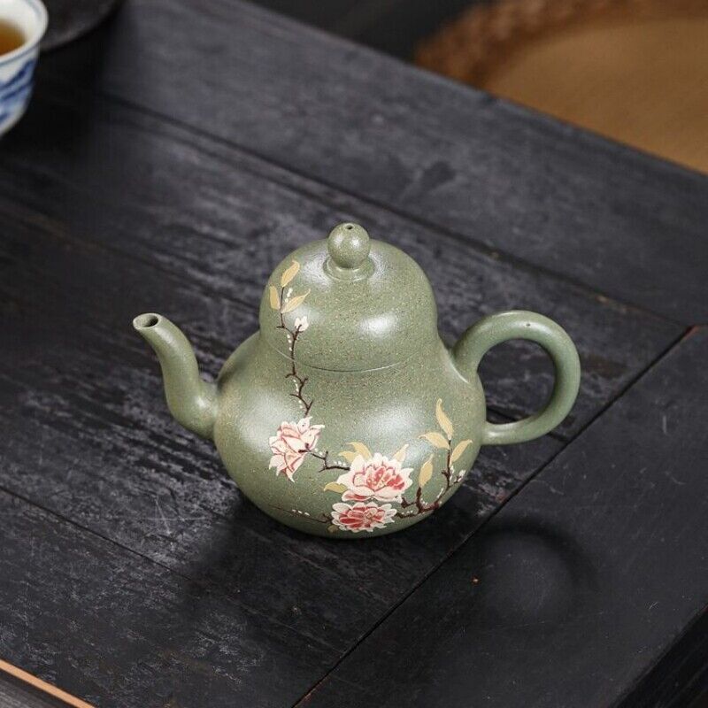 peony flower carved tea pot master handmade original ore yixing zisha clay 240ml
