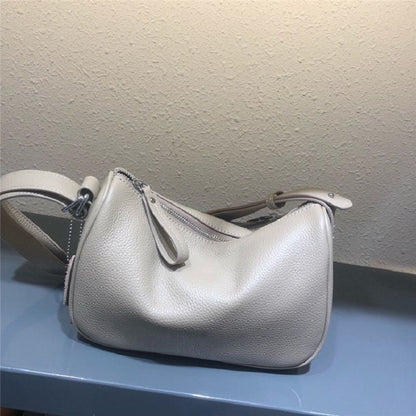 Underarm Bag One Shoulder Head Layer Soft Cowhide Bags Purse Polyester Zipper