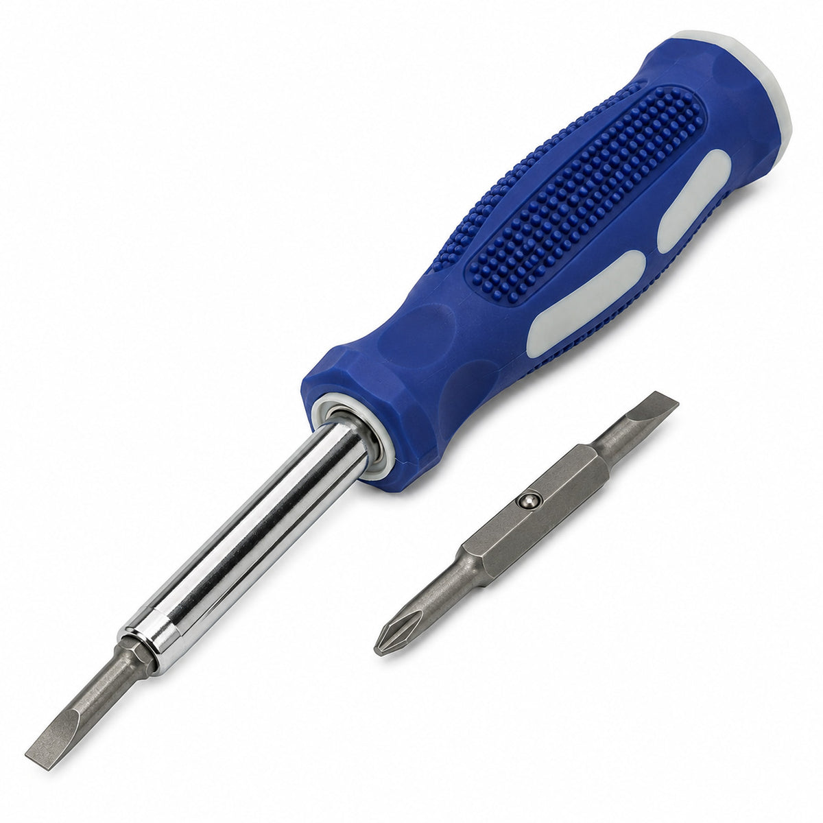 4 Pack 6-in-1 Screwdriver - Slotted 3/16" & 1/4", Phillips #1 & #2, Nut Drivers