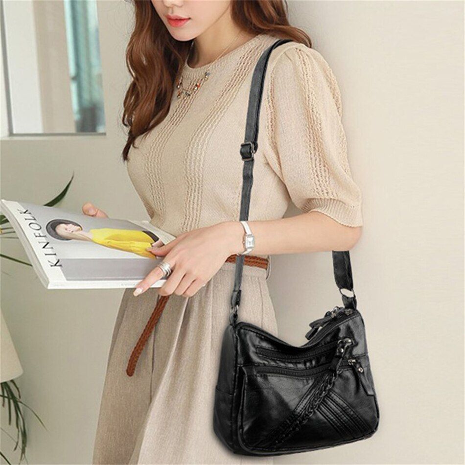 Shoulder Bag Synthetic Leather Luxury Handbag Purse Crossbody Tote Bag Polyester