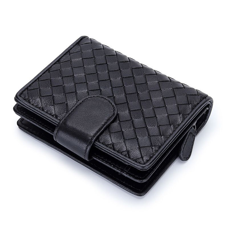 Wallet Short 100% Sheepskin Leather Coin Change Zipper Storage Bag Money Clip