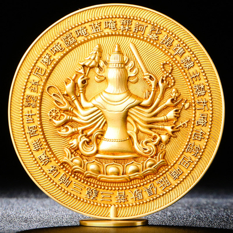 9.2cm New Copper Buddhist Quasi Mentioned Mirror Buddha Supplie Ornaments