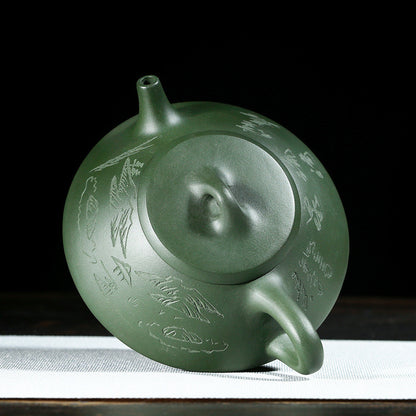4oz Pot Real Yixing Zisha Green Clay Tea Pot Original Ore Shipiao Pot Handmade