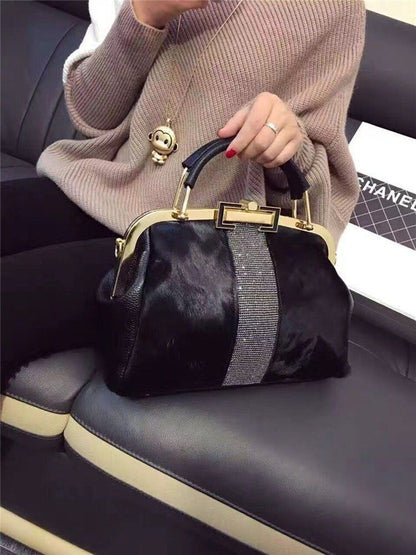 Soft Leather Purse Handbag Clip Fashion Shoulder Bag Messenger Pouch Cotton 1 PC