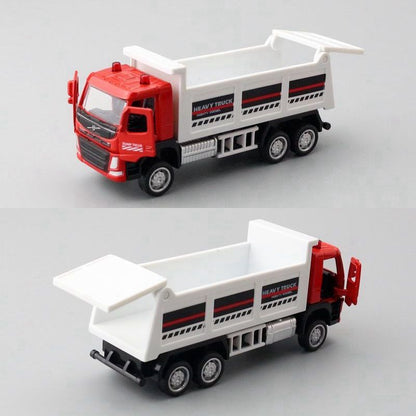 1:72 Diecast Volvo Dump Truck Metal Car Model Toy Pull Back Door Open Gift