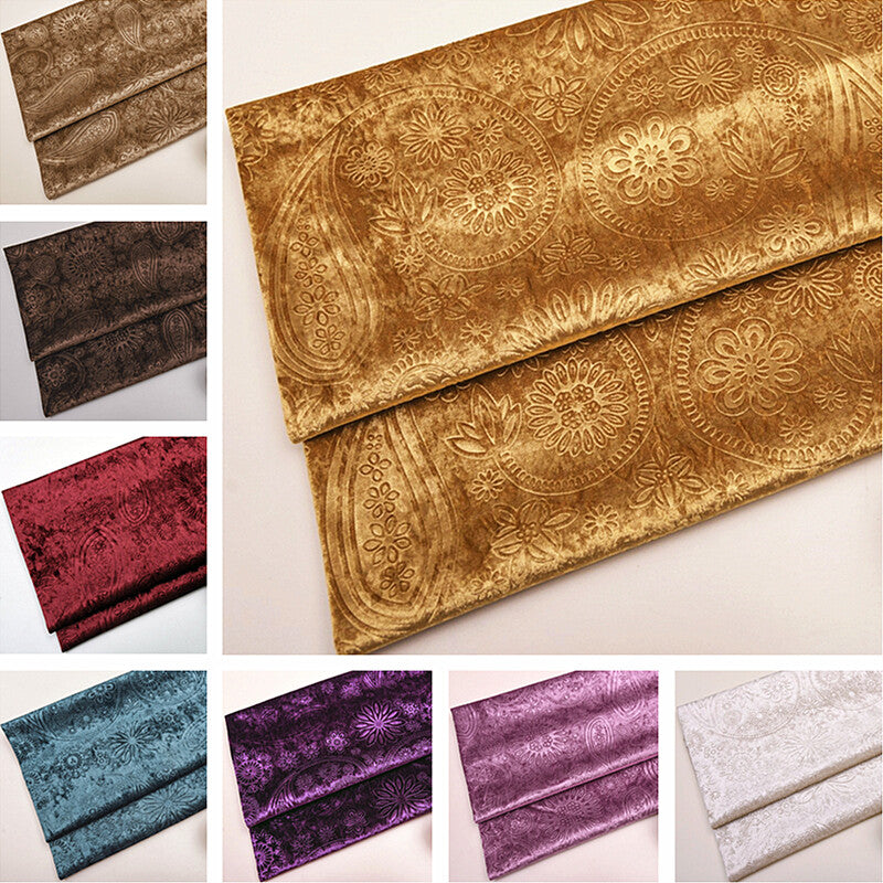 Embossing Floral Fabric Velvet Cloth Vintage for Sofa Cushions Cover Tablecloth