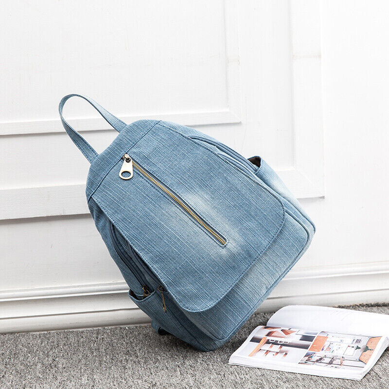 Women's Denim Small Mini Backpack Rucksack Daypack Travel bag Cute Purse Retro
