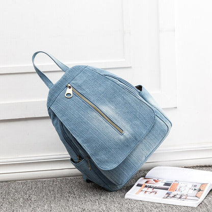 Women's Denim Small Mini Backpack Rucksack Daypack Travel bag Cute Purse Retro