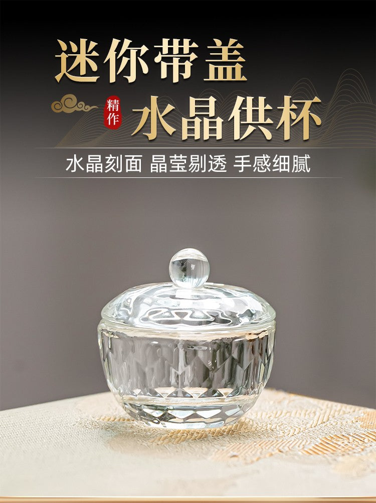 1Pc Mini Crystal Water Cup Holy Water Cup Buddha Cup Decorative Small Ornament