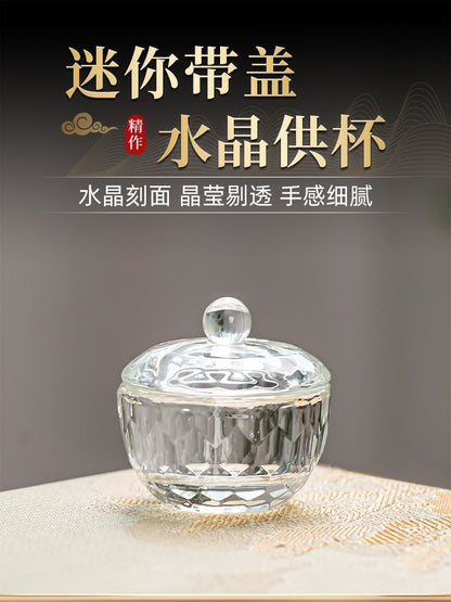 1Pc Mini Crystal Water Cup Holy Water Cup Buddha Cup Decorative Small Ornament