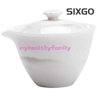 1PC Dehua White Porcelain Handheld Pot Single Pot Ceramic Household Tea Set