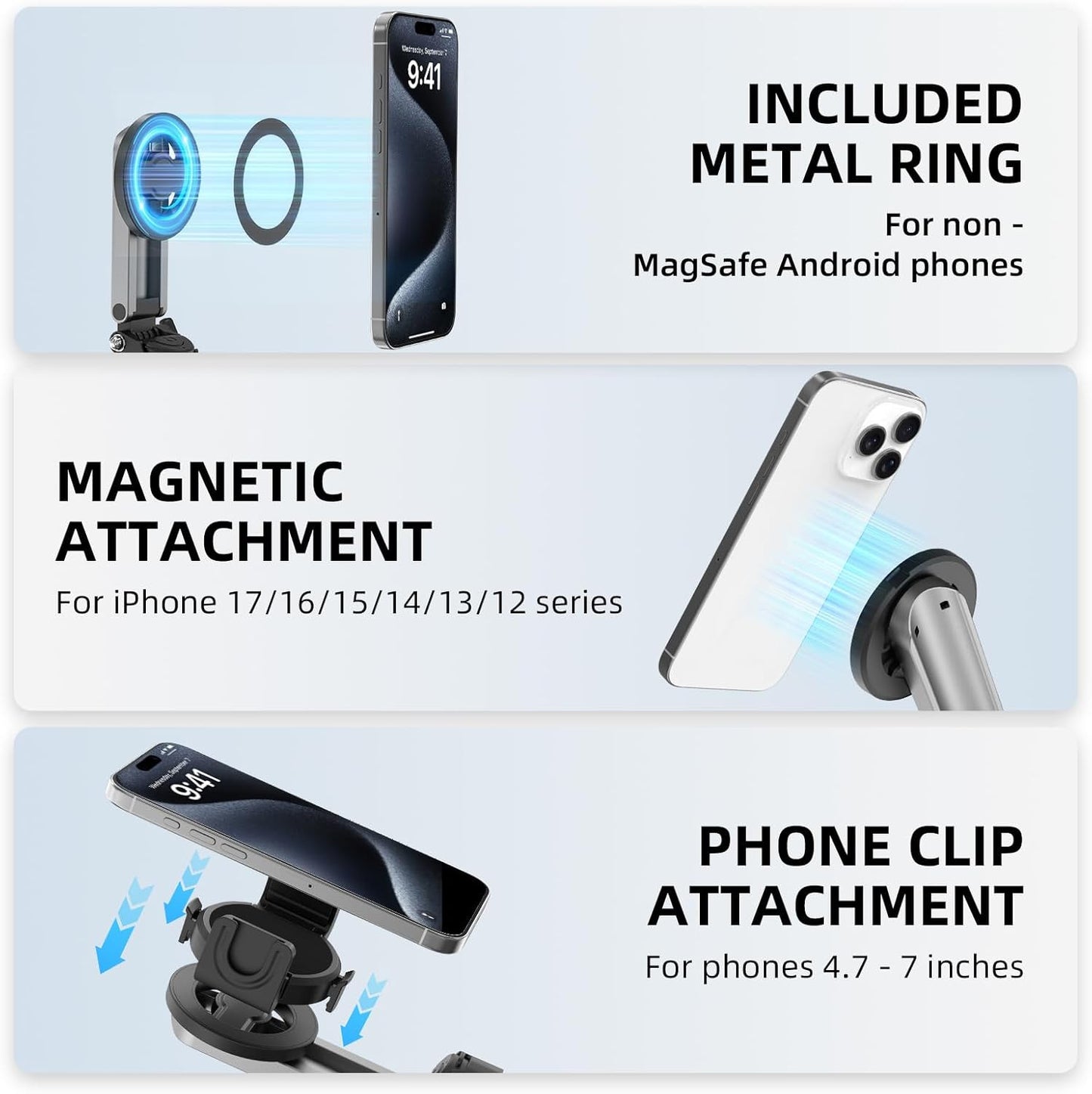 Magnetic Selfie Stick Mini Tripod for Iphone, Portable Pocket 4-In-1 Multifuncti